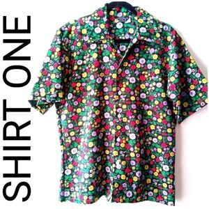 SHIRT ONE FLORAL BUTTON UP SHIRT